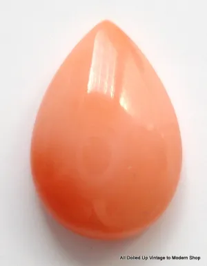 10x7mm (S4) Natural Salmon Coral Pear Cabochon