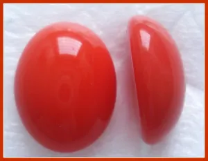 10x8mm (2195) Glass Coral Oval Cabochon