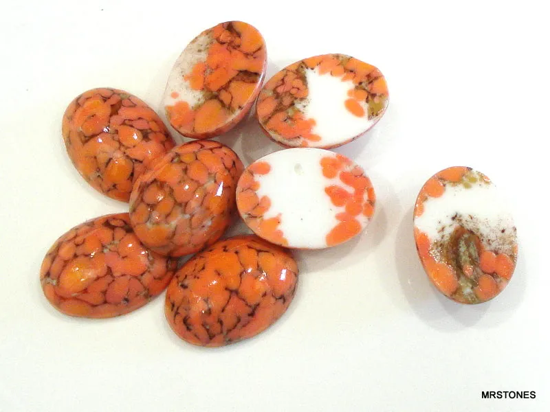 14x10mm (1685) Coral Matrix Oval Cabochon