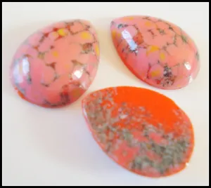 18x13mm (3331) Coral Matrix Pear Pendeloque Cabochon