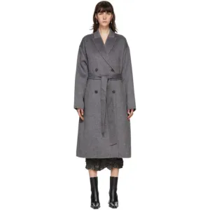 Acne Studios Grey Wool Double-Breasted Coat