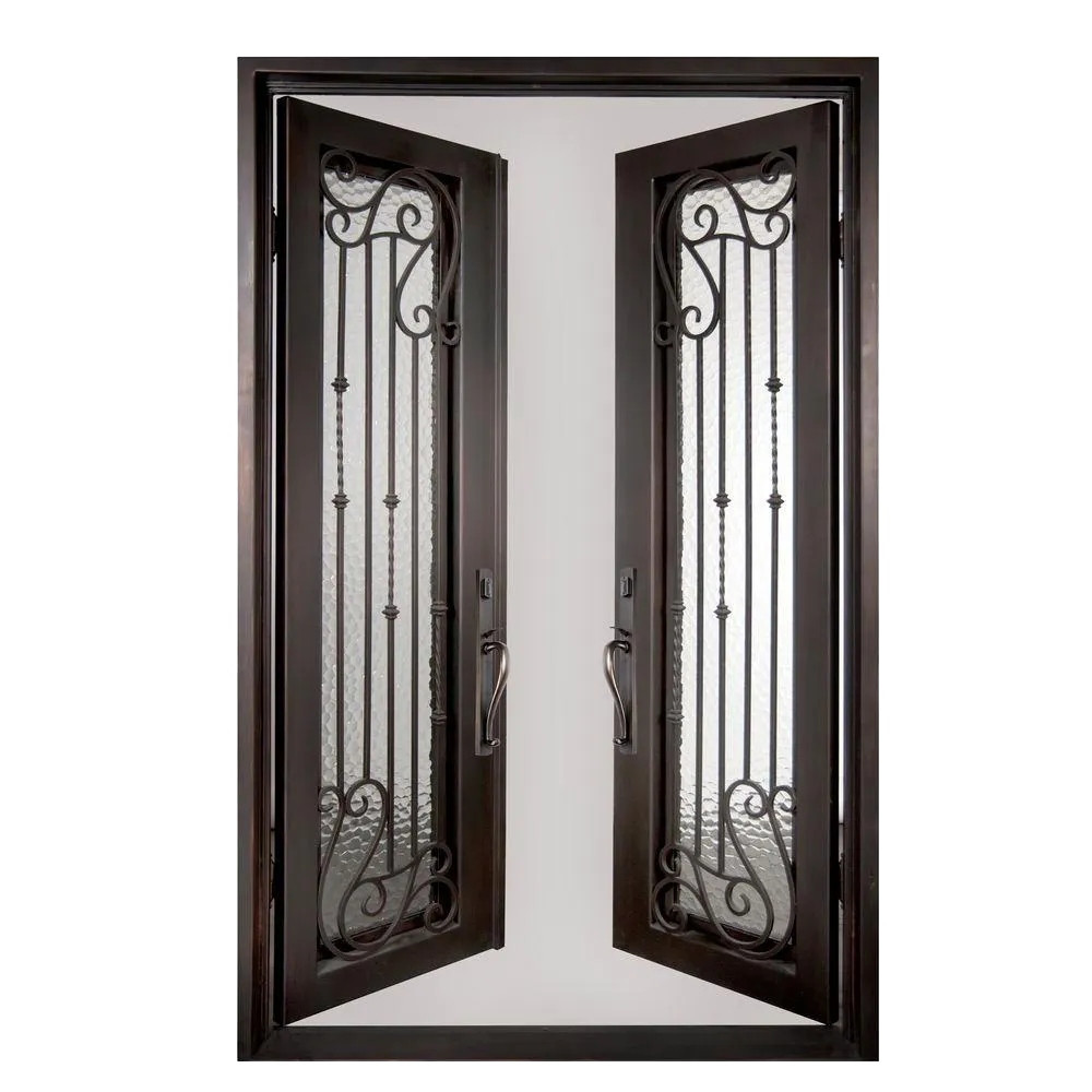 Armonia Classic Full Lite Painted Heavy Bronze Decorative Wrought Iron Prehung Front Door
