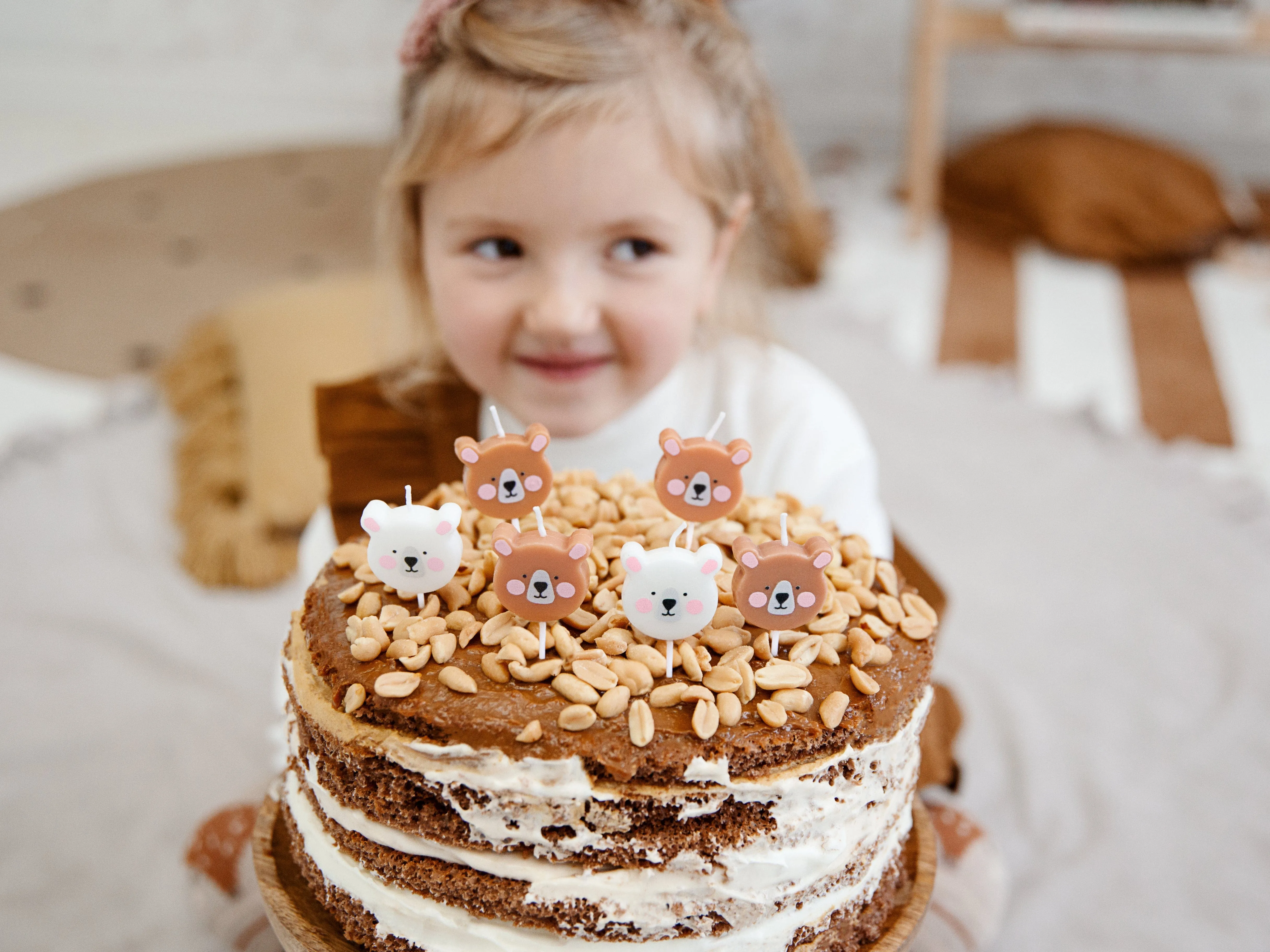 Bear Birthday Candles x 6