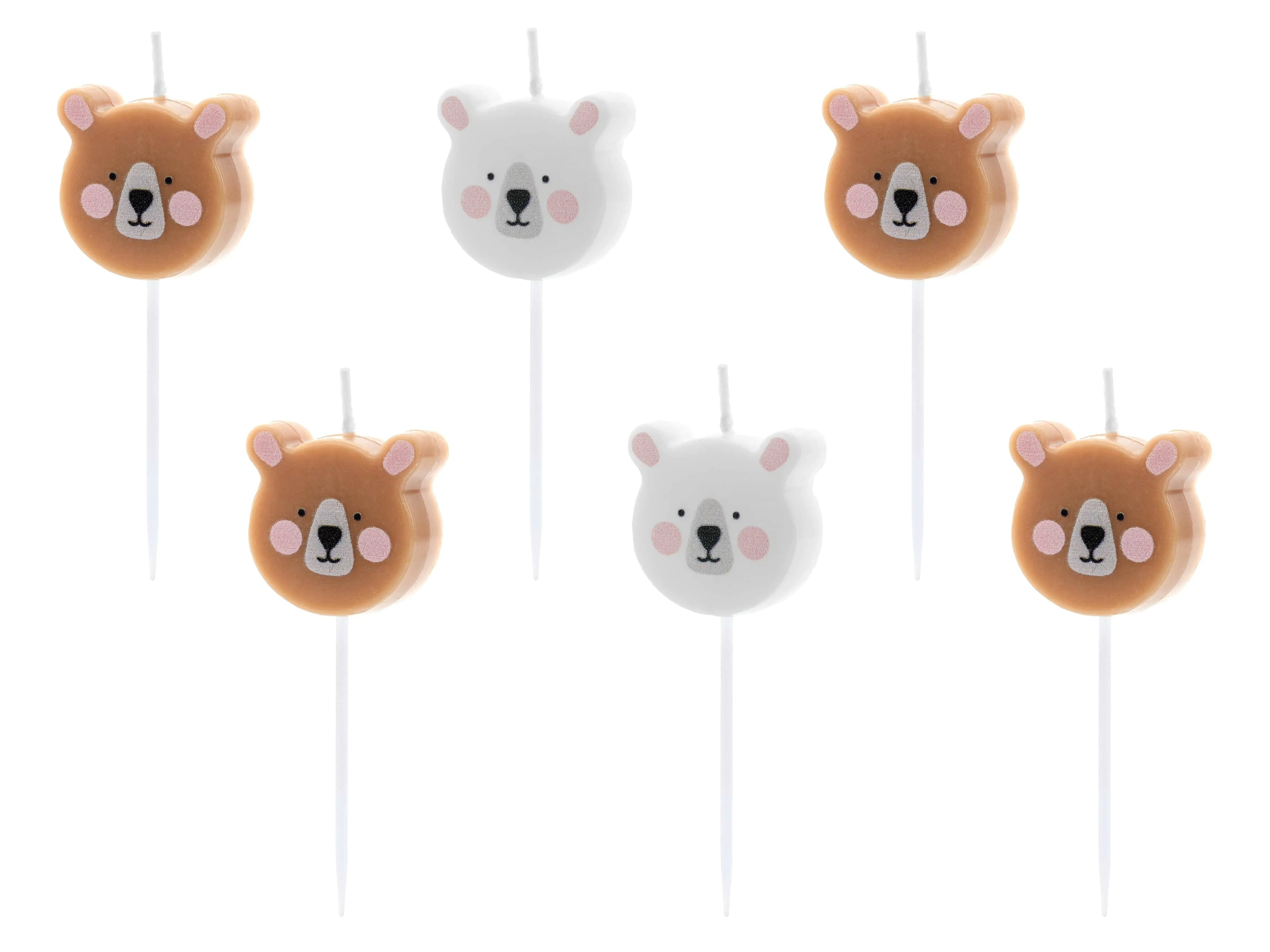Bear Birthday Candles x 6