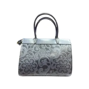 Embossed Blue Floral Bag