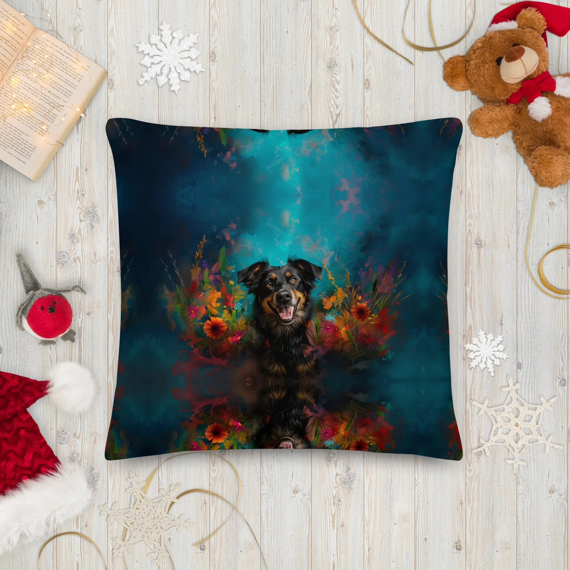 Floral Fetch Premium Pillow