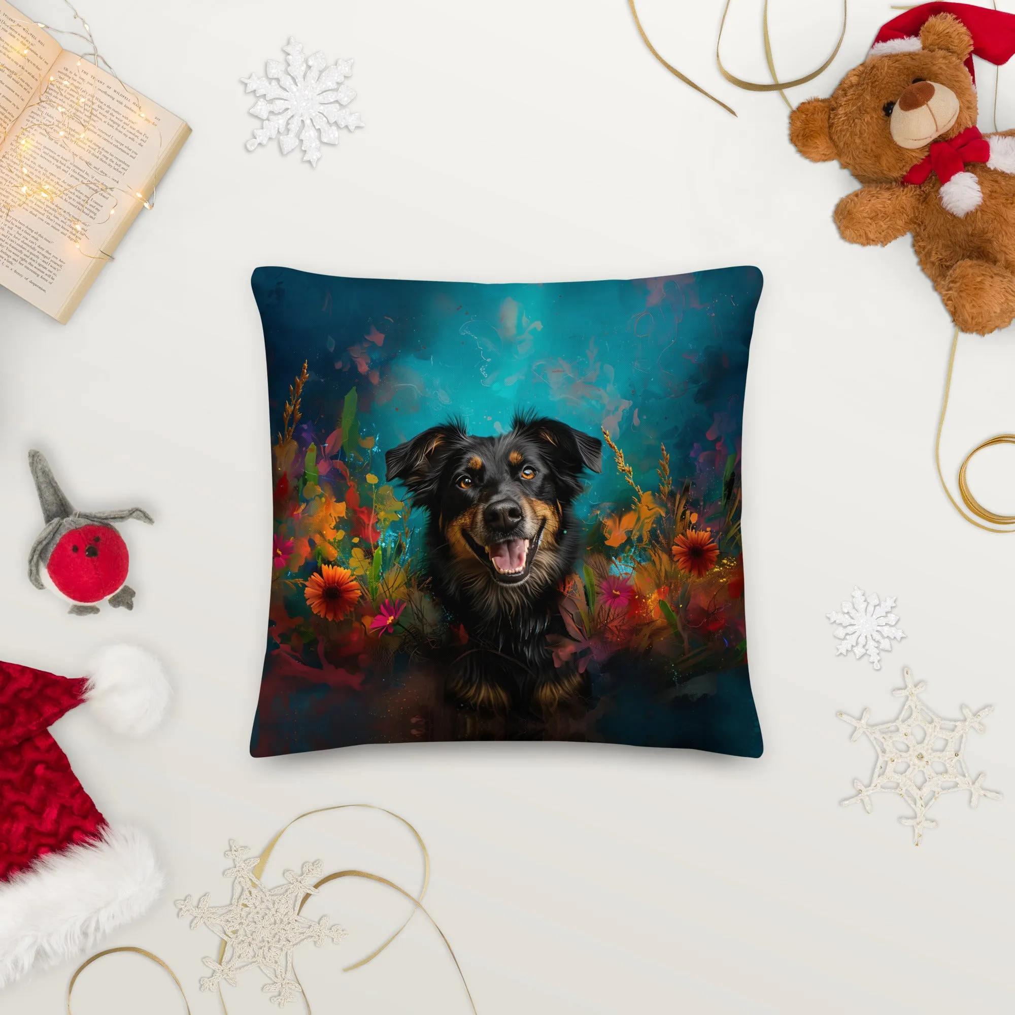 Floral Fetch Premium Pillow