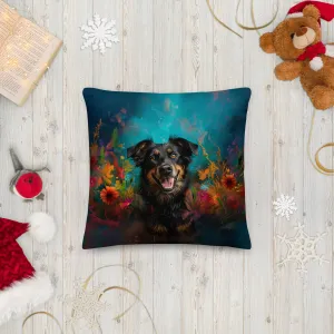 Floral Fetch Premium Pillow