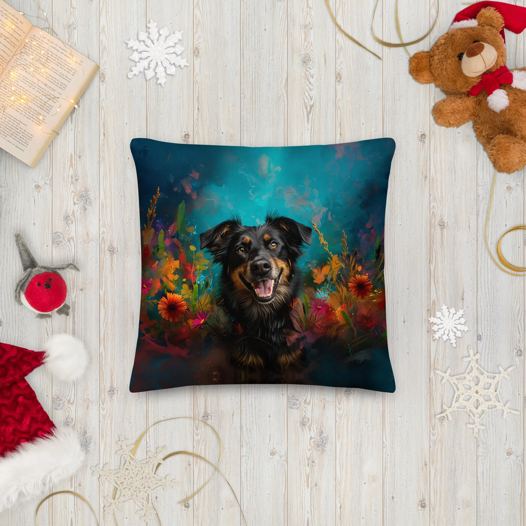Floral Fetch Premium Pillow