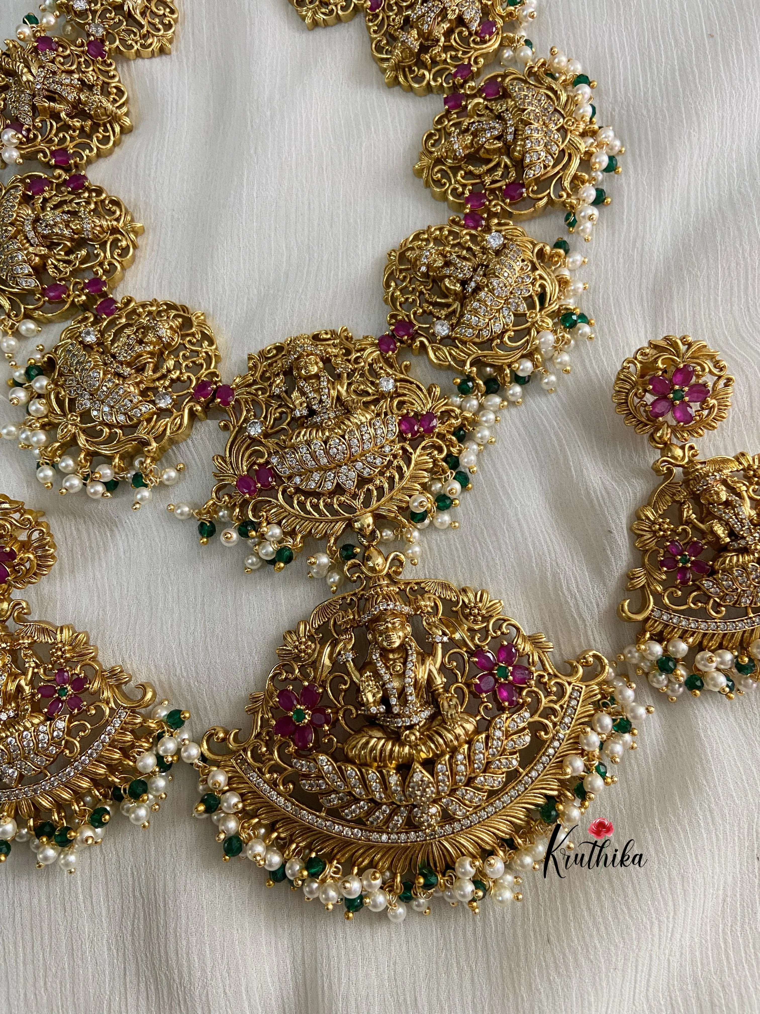 Premium quality Antique finish CZ Ashta Lakshmi Necklace NC446
