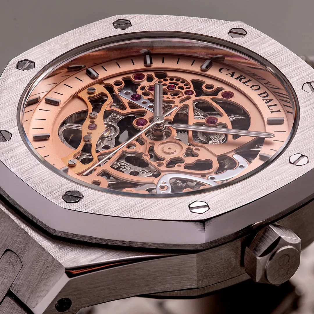 Tourbillon Skeleton Silver watch
