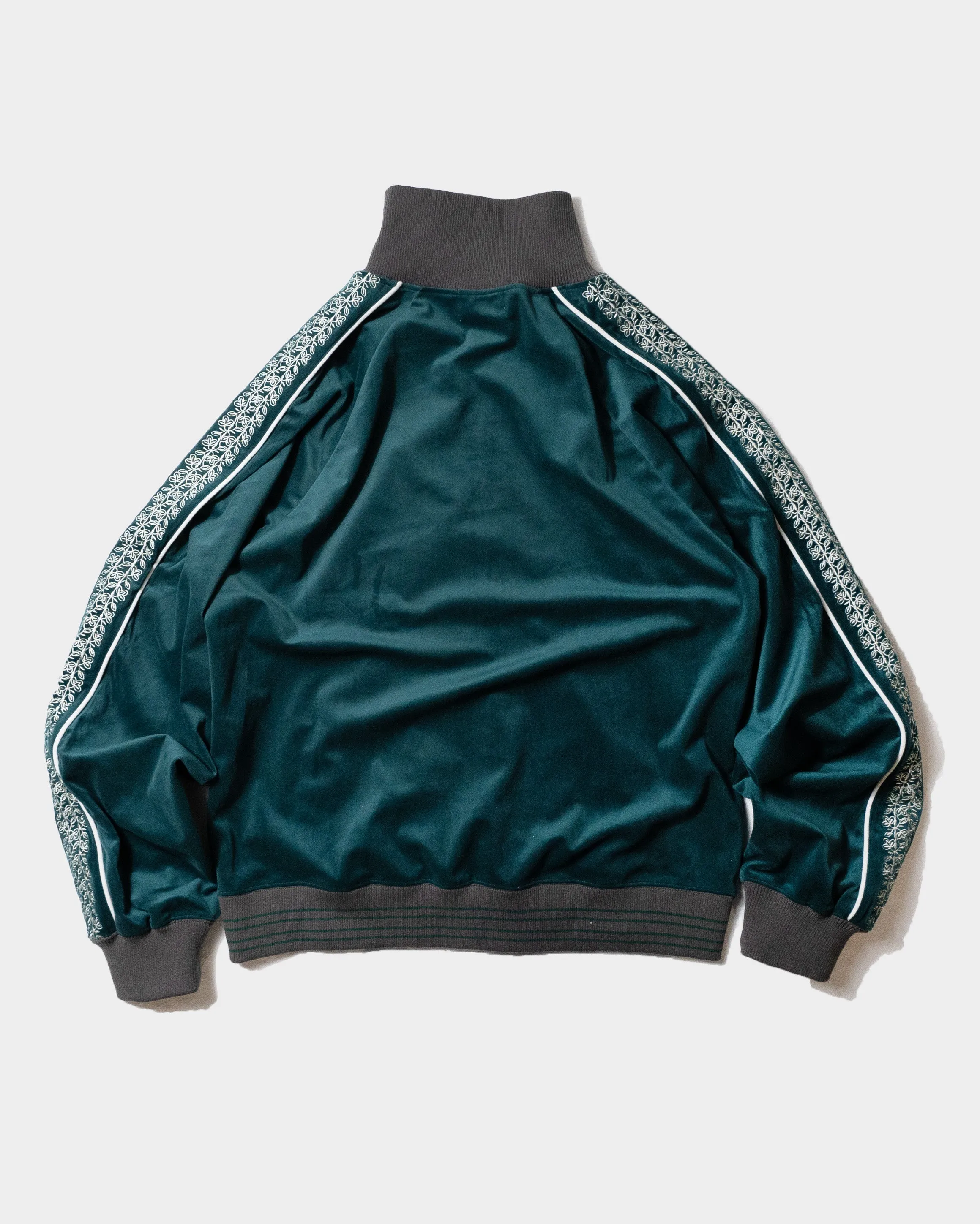 velvet flower embroidery line track jacket