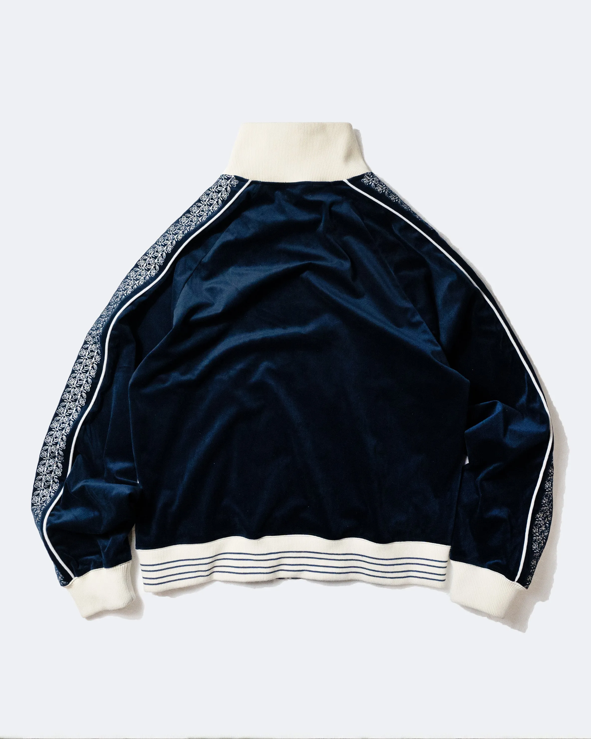 velvet flower embroidery line track jacket